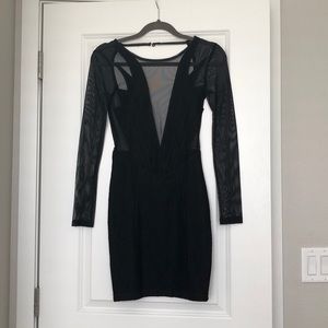 Topshop plunging long sleeve dress size 4